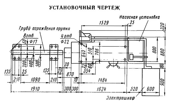 Настановне креслення токарно-револьверного верстата 1А341ц